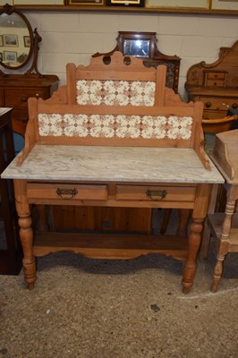 Lot 333 - A Victorian marble top and tile back wash stand