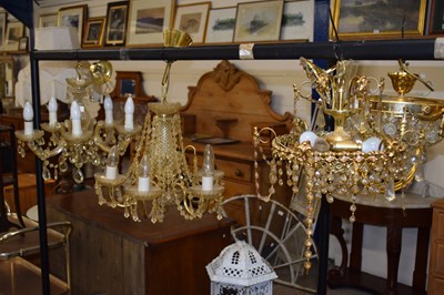 Lot 342 - Two modern five branch light fittings