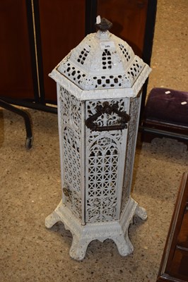 Lot 346 - An iron framed oil heater of architectural form