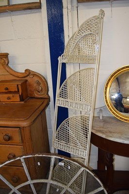 Lot 366 - A folding metal corner shelf