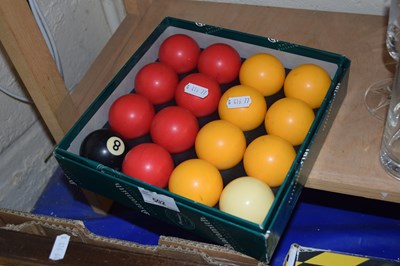 Lot 502 - Box of snooker balls