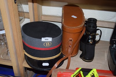 Lot 509 - Copitar binoculars together with a vintage cap...