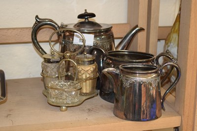 Lot 528 - Mixed Lot: Silver plated tea set, cruet etc