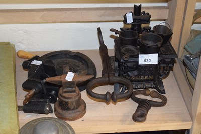 Lot 530 - Miniature model of iron cooking range together...