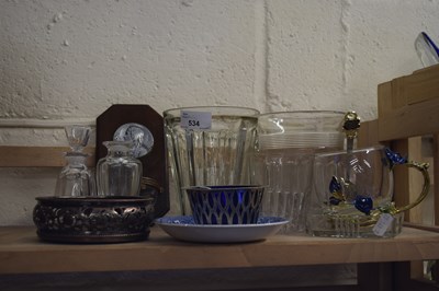 Lot 534 - Mixed Lot: Various glass wares, silver plated...