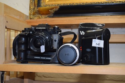 Lot 547 - A Chinon CE-5 camera with various accessories