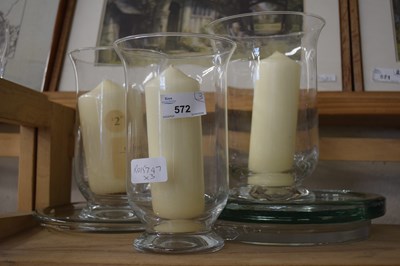 Lot 572 - Glass candle holders