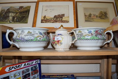 Lot 581 - Two Copeland Spode chamber pots and a further...