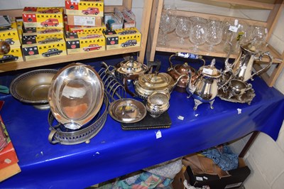 Lot 591 - Mixed Lot: Various silver plated tea wares,...