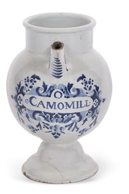 Lot 54 - An 18th/19th Century delft drug jar probably...