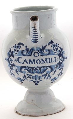 Lot 54 - An 18th/19th Century delft drug jar probably...