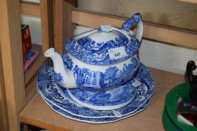 Lot 647 - Quantity of Copeland Spode blue Italian table...