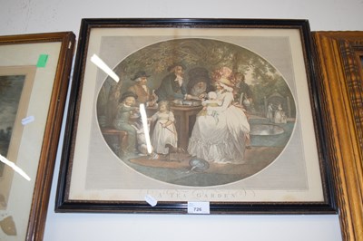 Lot 726 - After George Morland, coloured print A Tea Garden