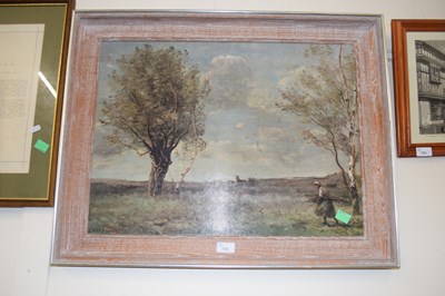 Lot 730 - After Corot, coloured print On Board