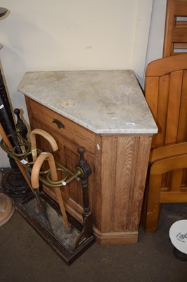 Lot 736 - Late Victorian  marble topped corner cabinet