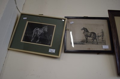 Lot 741 - Framed study of a shirehorse together with one...