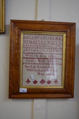 Lot 769 - Victorian needlework sampler signed Berlie...