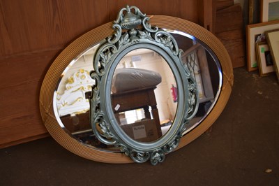 Lot 775A - Modern oval bevelled wall mirror in gilt...