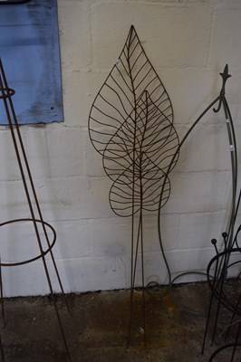 Lot 1033 - Three metal leaf sculptures