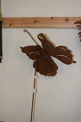 Lot 1035 - Metal butterfly sculpture on stand