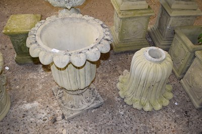 Lot 1087 - A pair of composite tulip planters (a/f - one...