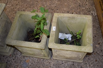 Lot 1088 - Pair of decorative square garden planters