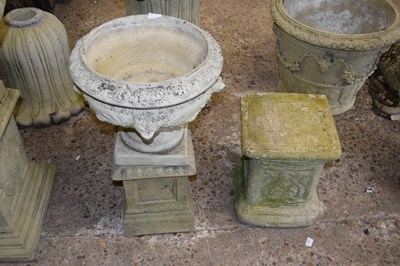 Lot 1090 - Composite garden planter on plinth together...