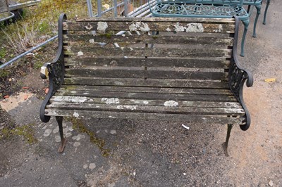 Lot 1117 - Garden bench with cast iron metal ends