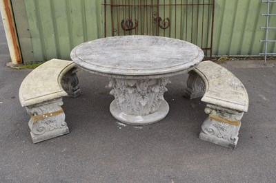 Lot 1120 - Large decorative composite garden table...