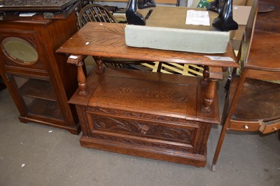 Lot 824 - A late Victorian gothic oak monks type bench