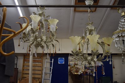 Lot 849 - A pair of 20th Century foliate formed ceiling...