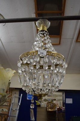 Lot 850 - A 20th Century ceiling light fitting with...