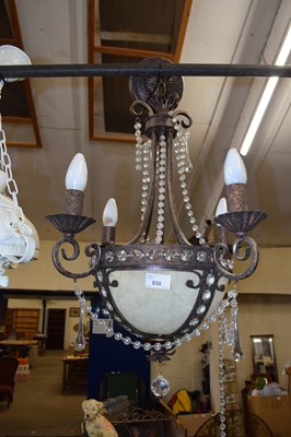 Lot 858 - A 20th Century bronzed metal four branch light...