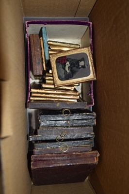 Lot 160 - Box containing a collection of Daguerrotypes...