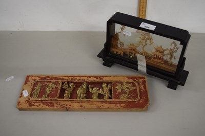 Lot 205 - A Chinese cork diarama picture together with a...