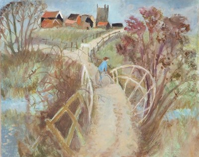 Lot 70 - Tessa Newcomb (b.1955) 'Riding over the bridge'...