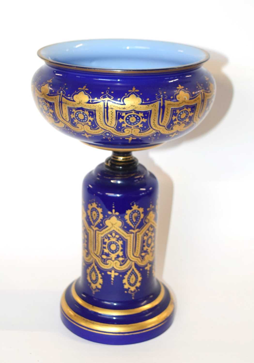 Lot 293 - Victorian Blue Glass Centrepiece