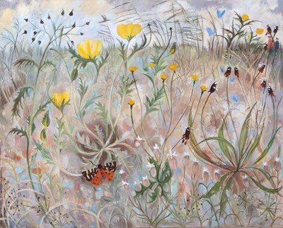 Lot 55 - Tessa Newcomb (b.1955), 'Garden Tiger' oil on...