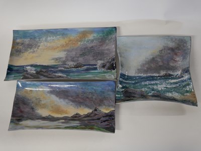 Lot 317 - Highland Pottery Dishes: Seascapes by David Grant