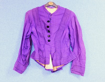 Lot 1 - A late 19th century lady's purple jacket, with...
