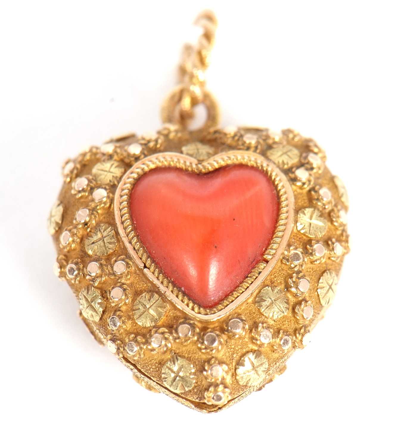 Lot 64 - A 19th century heart shape locket, with inset...