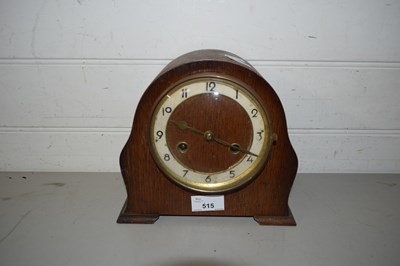 Lot 515 - EARLY 20TH CENTURY OAK CASED MANTEL CLOCK