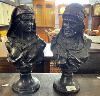 Lot 495 - After Buese a pair of small bronzed metal...