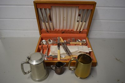 Lot 536 - CASE OF SILVER PLATED CUTLERY TOGETHER WITH...