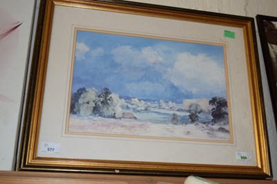 Lot 577 - COLOURED PRINT OF A RURAL SCENE, F/G