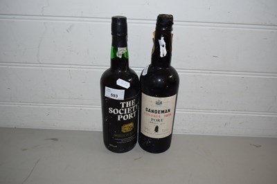 Lot 593 - BOTTLE OF SANDEMAN VINTAGE PORT 1975 AND A...