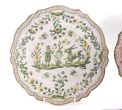 Lot 31 - Group of 3 French Faience plates with shaped...