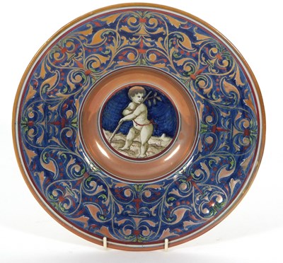 Lot 47 - A Cantagalli lustre dish decorated in...