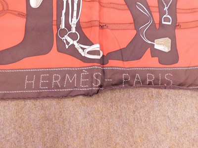 Lot 118 - An Hermes 'Madame Monsieur' silk scarf, approx....