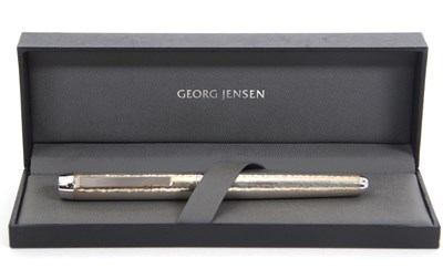 Lot 159 - A Georg Jensen silver fountain pen, stamped to...